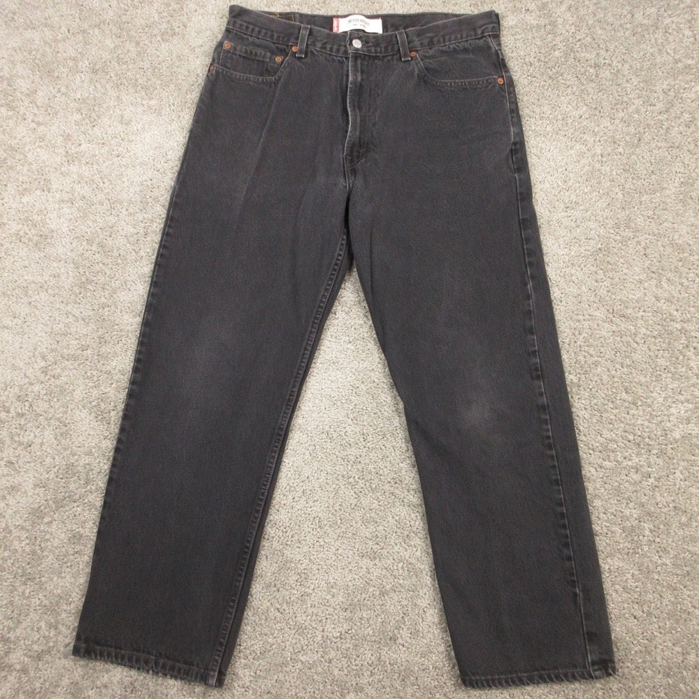 Vintage Levis Jeans Mens 34x28 (Tag 36x30) Black 505 Regular‎ Straight Denim Y2K